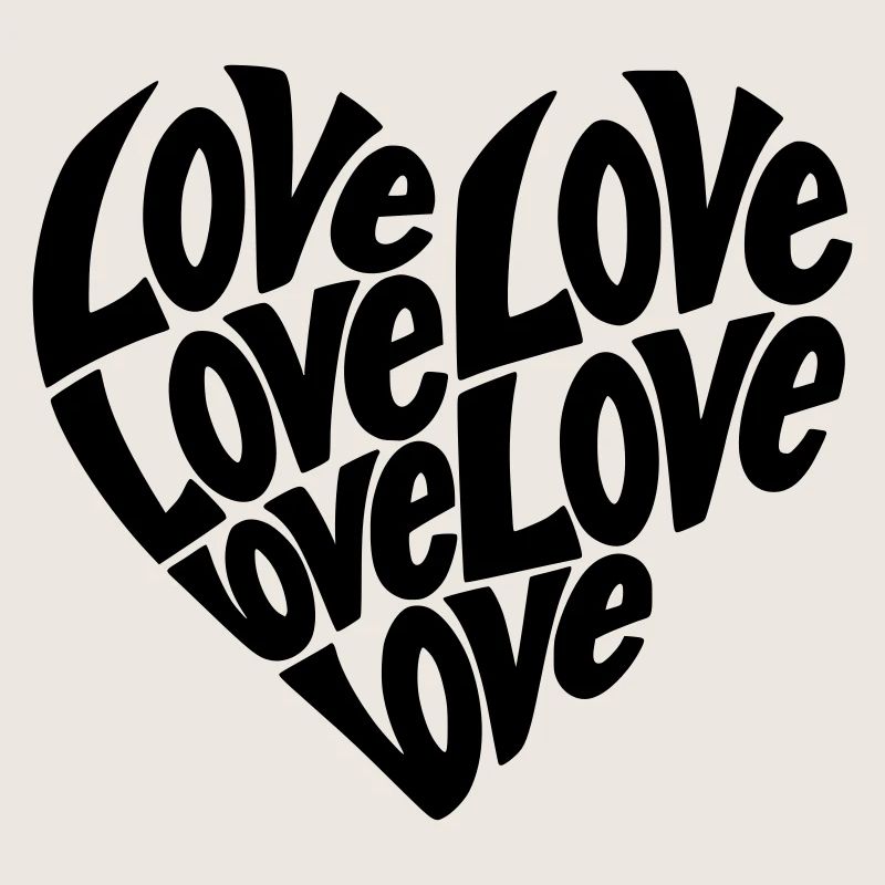 Typographie de forme de cœur d’amour - Variable de couleur
