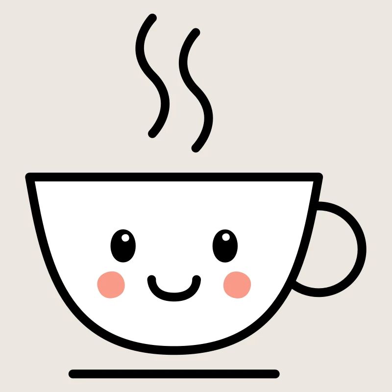 Kaffee, Tee oder Kakao Tasse mit kawaii Gesicht