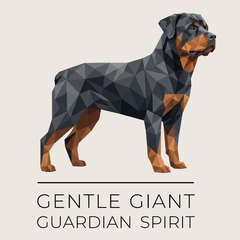 Art Low-Poly Rottweiler - Géant doux