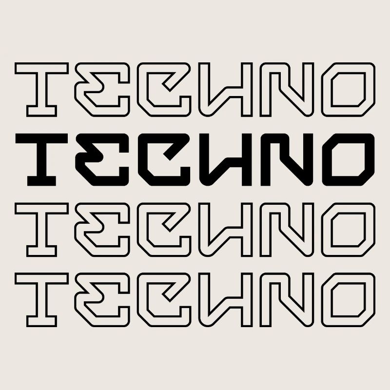 Conception de logo en typographie techno-moderne