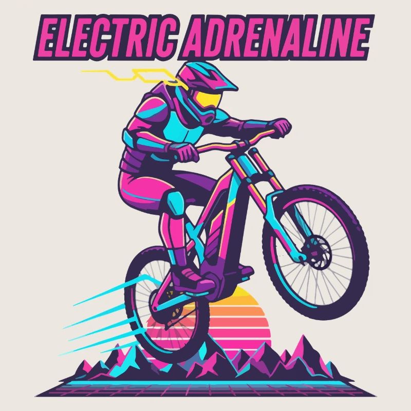 Elektrisches Adrenalin Synthwave E-MTB