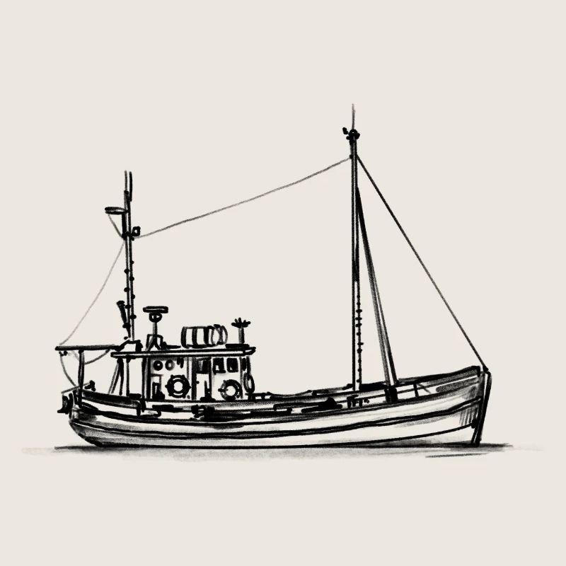 Fischkutter & Krabbenkutter - Illustration