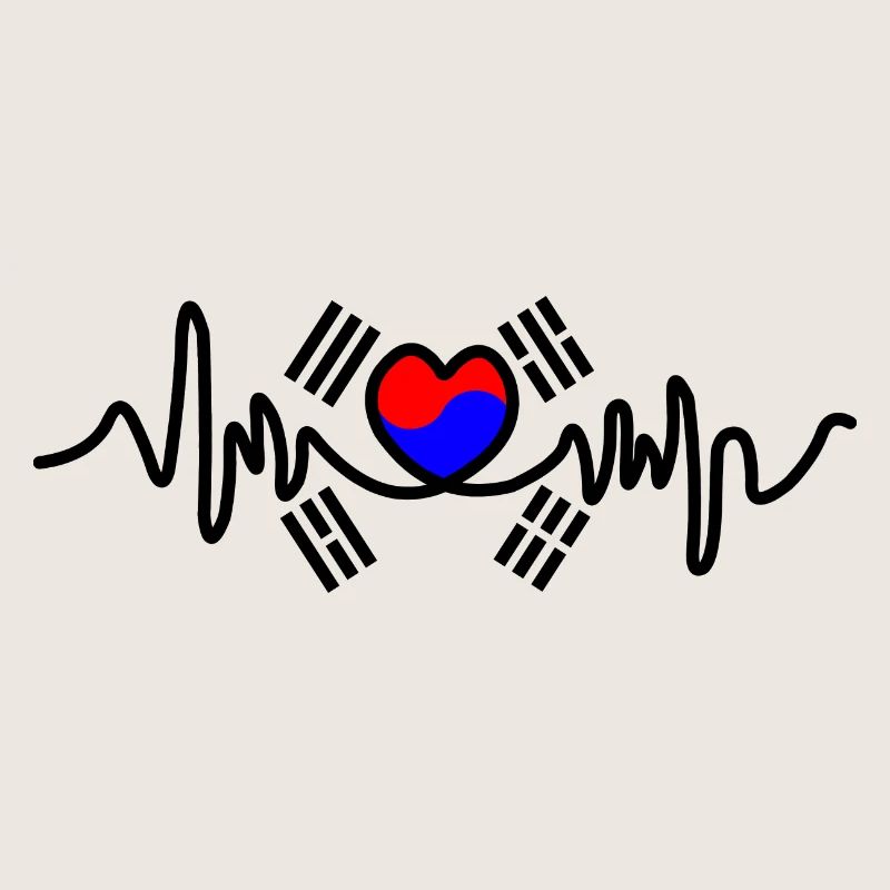 Corée du Sud drapeau cardio dur coup