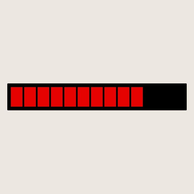 Rectangle loading bar Black Red (75%)