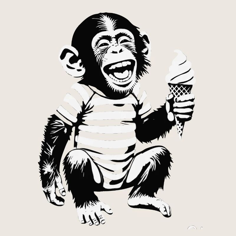 Verspielter Affe mit Eiscreme-Design