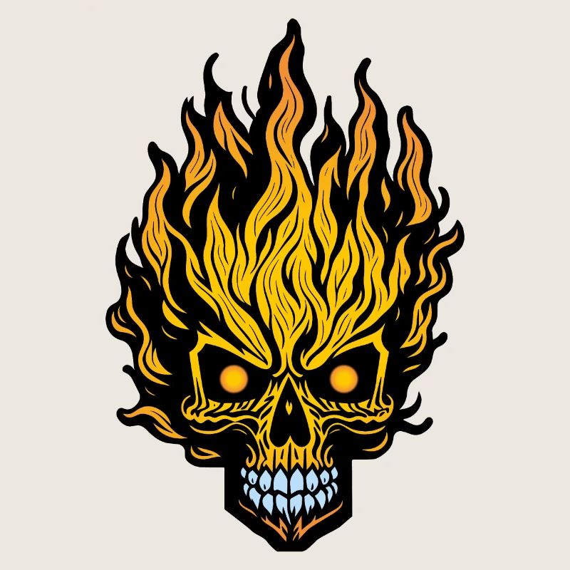 Flammender Schädel