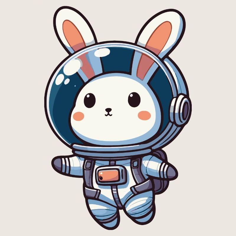 Lapin mignon, astronaute, lapin dans l’espace