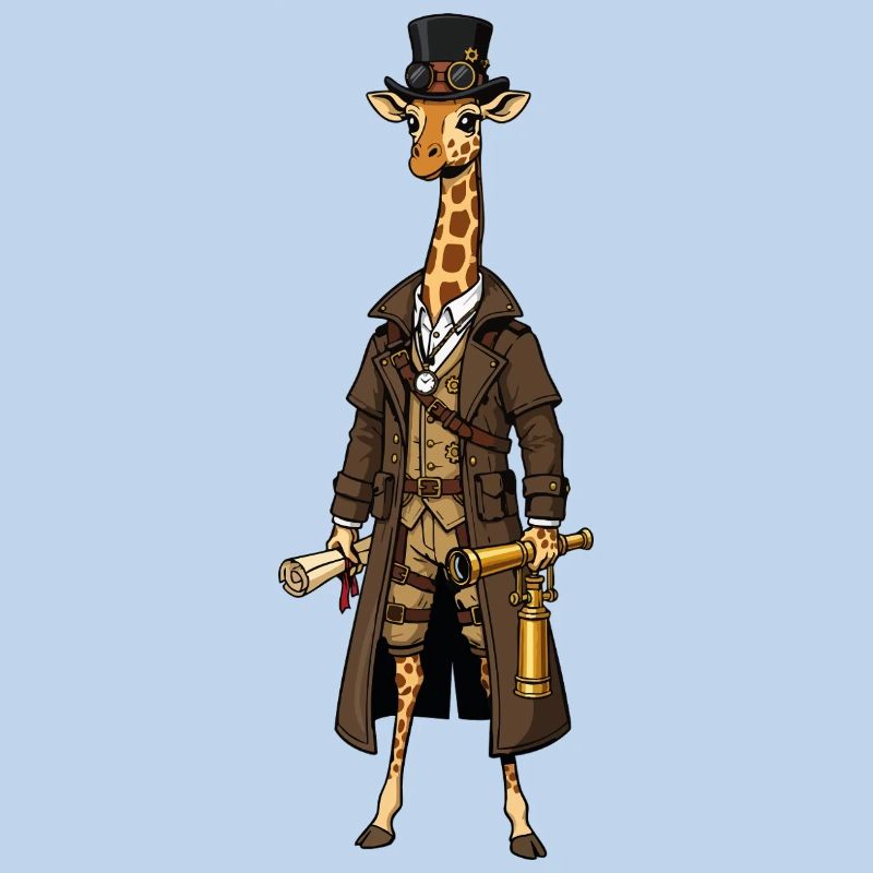 Giraffe Explorer Steampunk Chic Top Hat