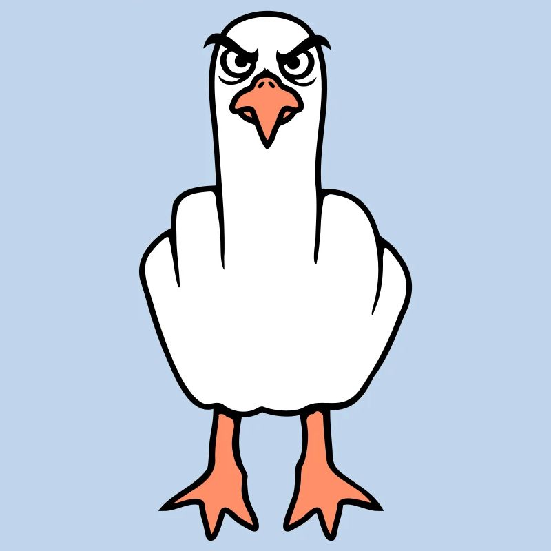Mouette majeur insulte doigt puant vilain