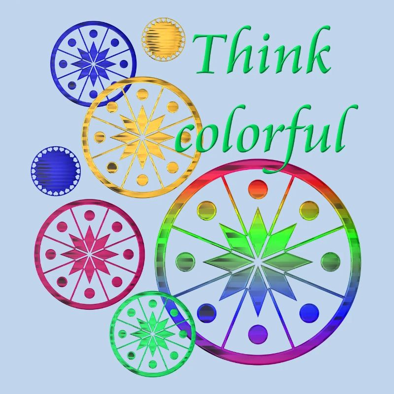 Sternblüten mit Spruch Think colorful