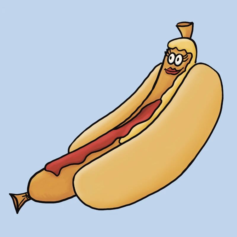relaxed bockwurst in a bun