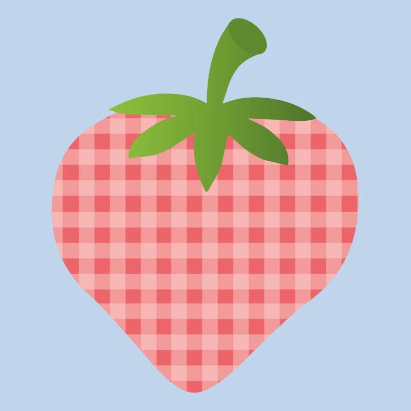 Strawberry with check pattern - personalizable