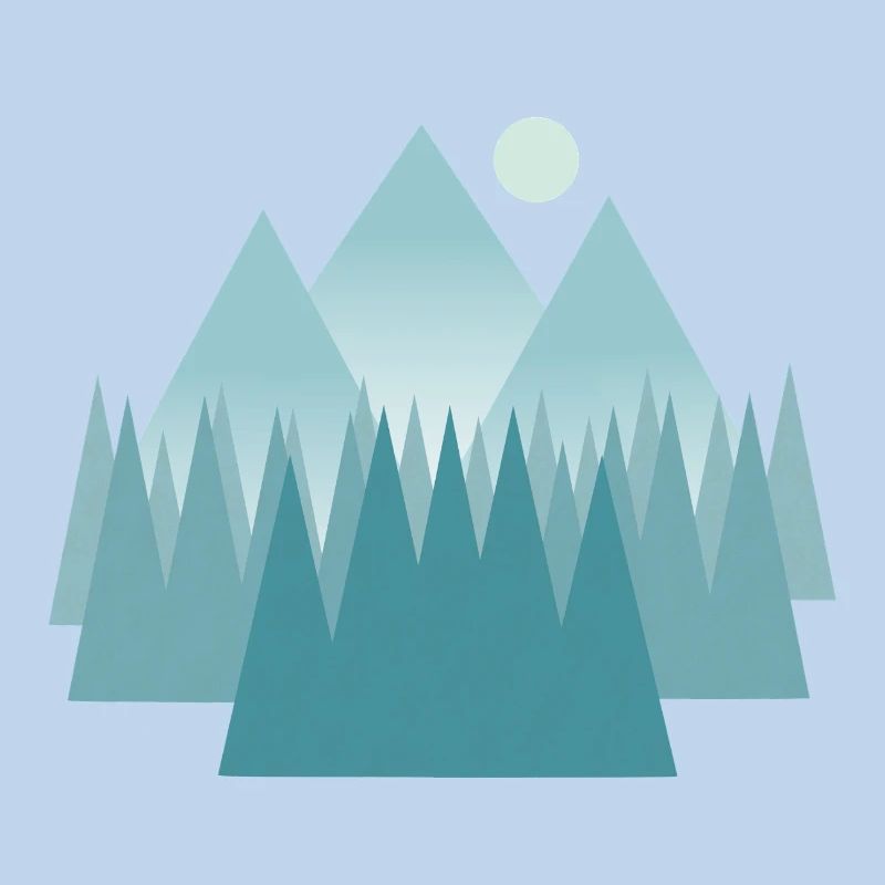 Paysage de montagne astral dans les tons bleus