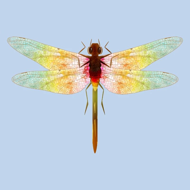 Libellule irisée – motif insecte en filigrane