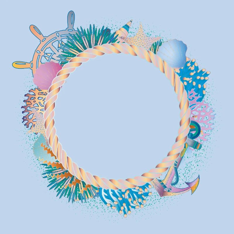 Maritime Rope Frame – with Corals & Shells