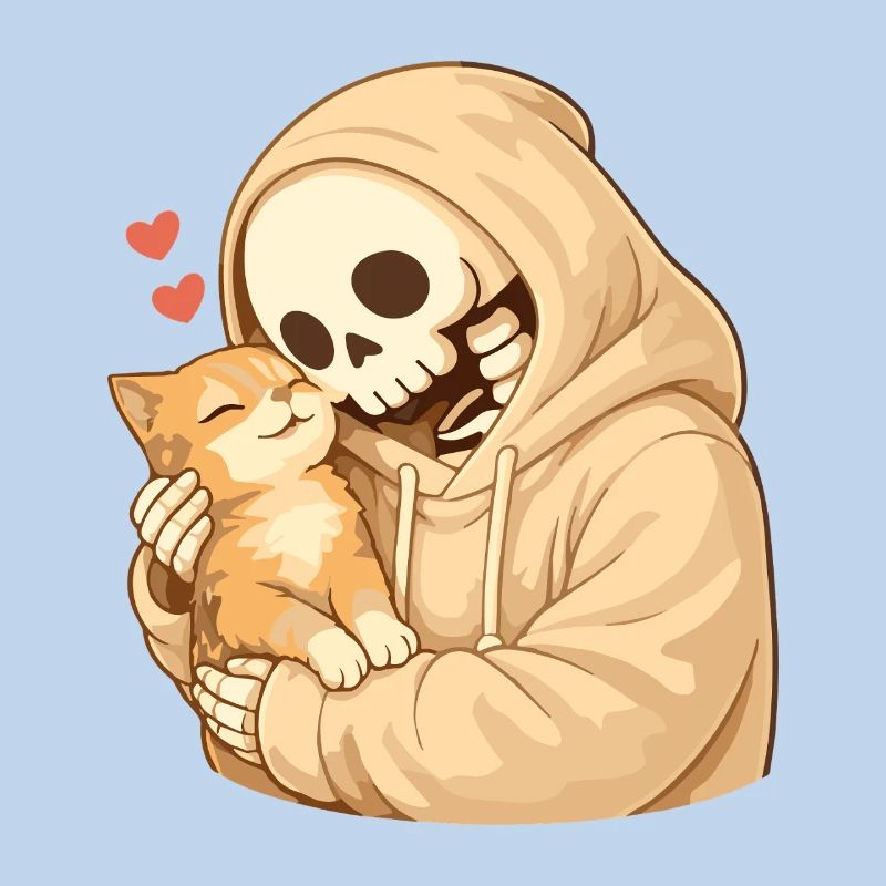 Squelette douillet avec chat – sécurité