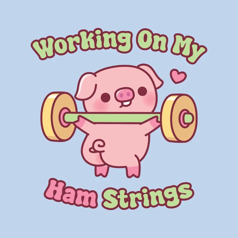 Funny Pig Lifting Weights Working On My Ham String