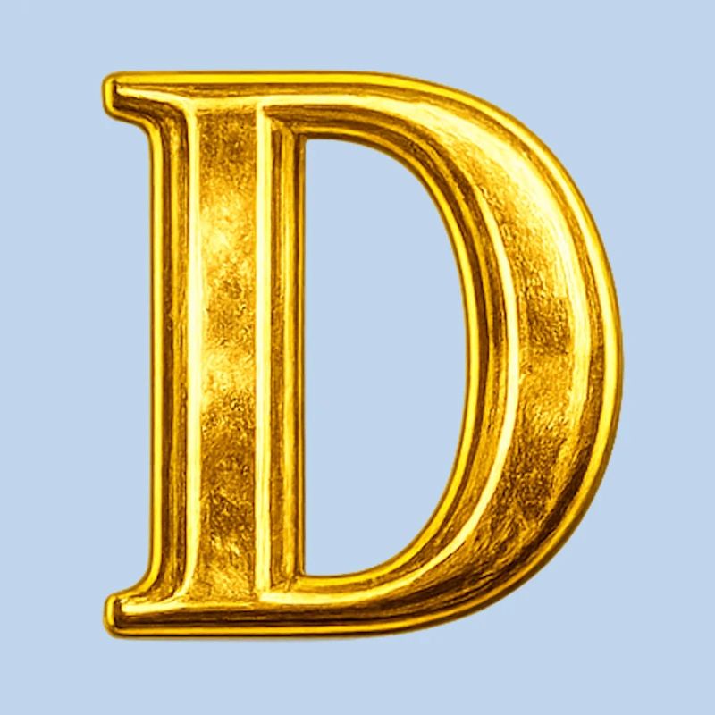 Monogramme en D Or