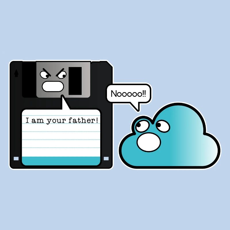 Diskette Cloud Speicher Vater Computer Witz