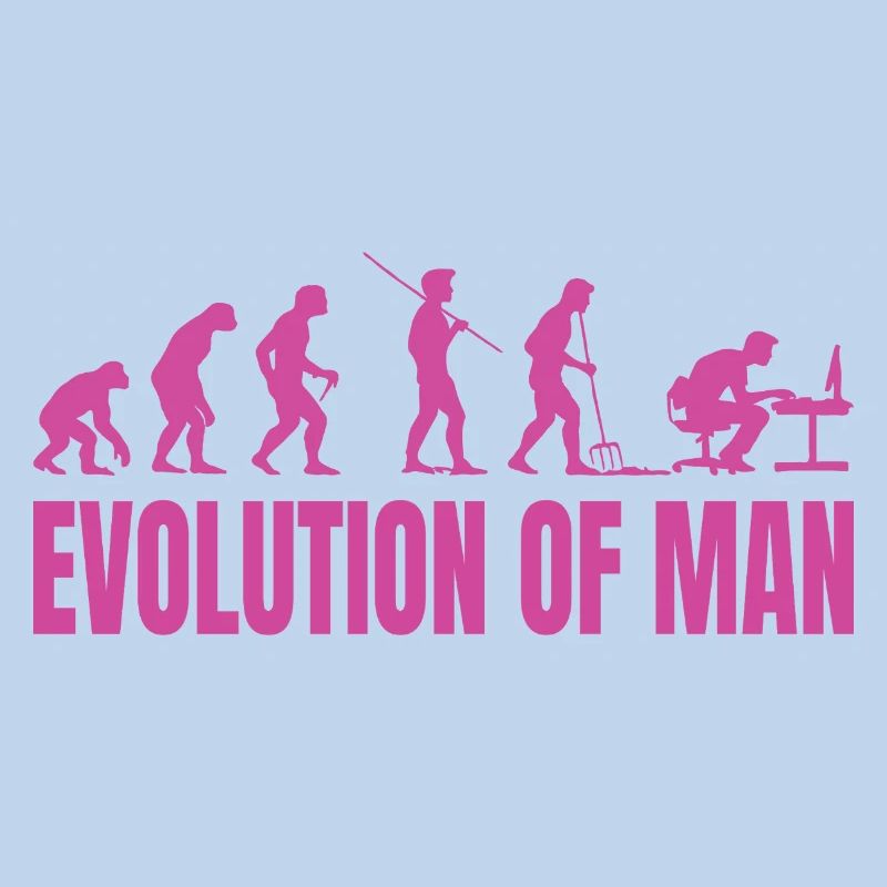 Evolution of Man Programmierer Informatik pink