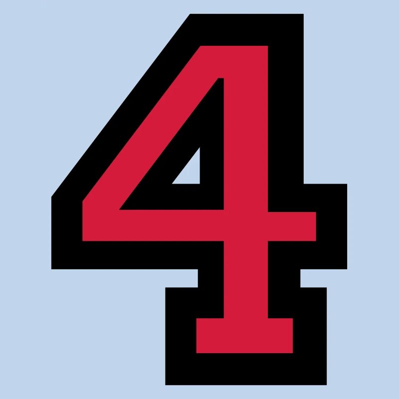 Zahl 4 - Nummer 4 (Rot) Nr. 4
