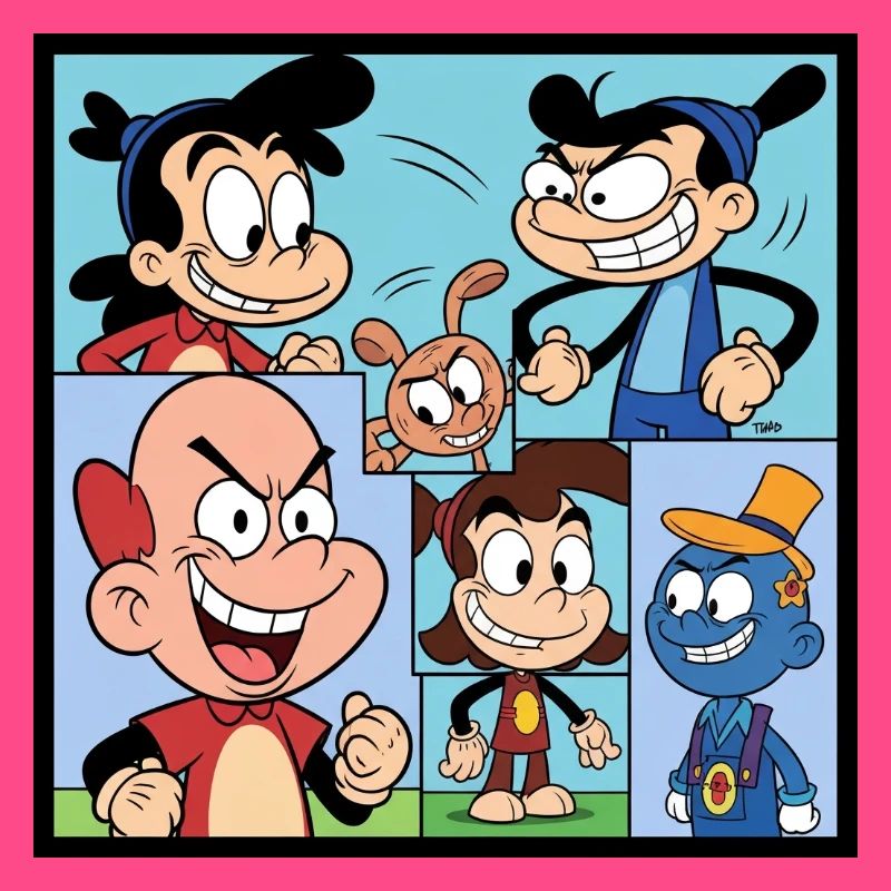 Retro Multicolor Comics Collage