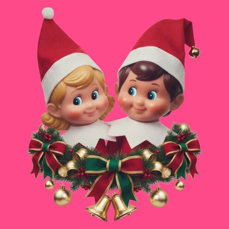 Pull de Noël mignon et festif Elf Duo
