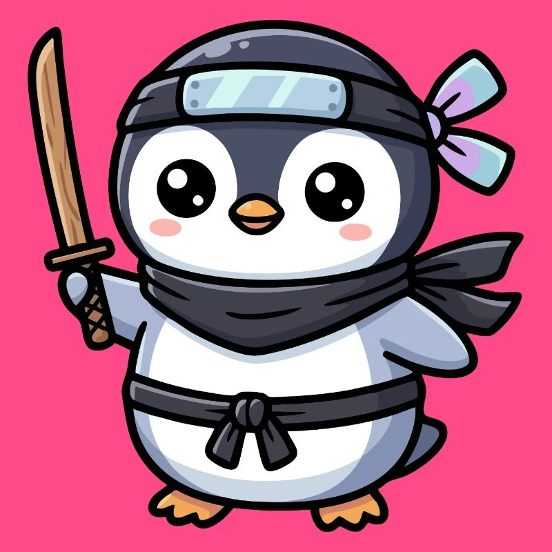 Pingouin Ninja avec Épée