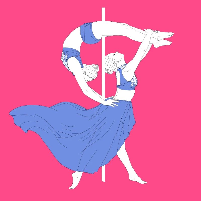 Pole Dance Blue Impression