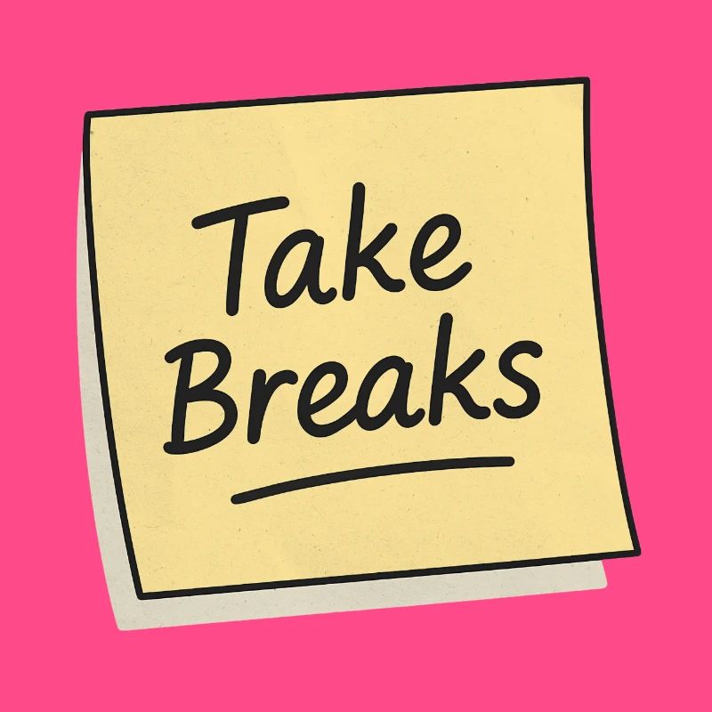 Take Breaks Sticky Note Reminder