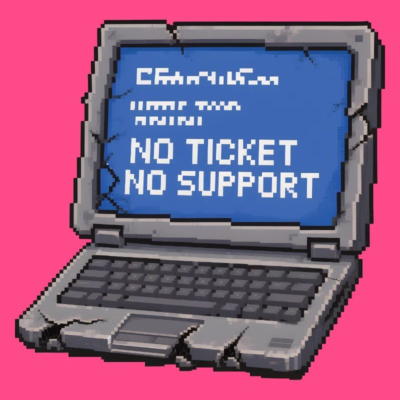 Pas de ticket, pas de support Admin IT Spruch