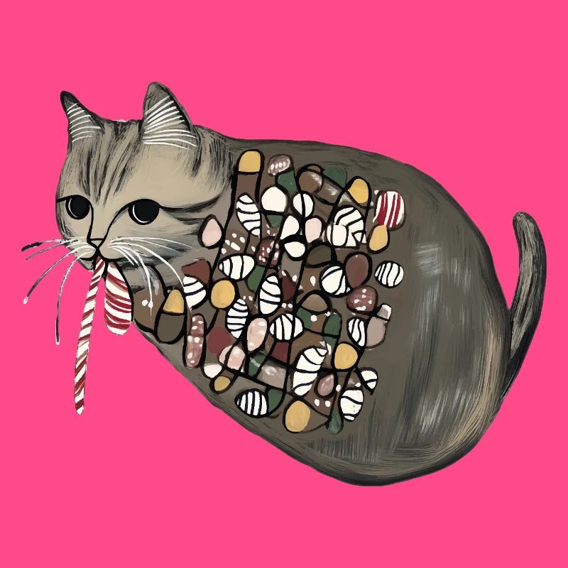 Candy Pattern Candy Cat