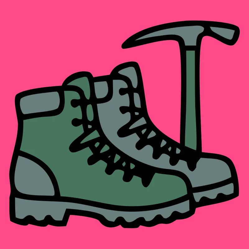 Wanderschuhe Eispickel Bergsteiger Alpen Wanderer