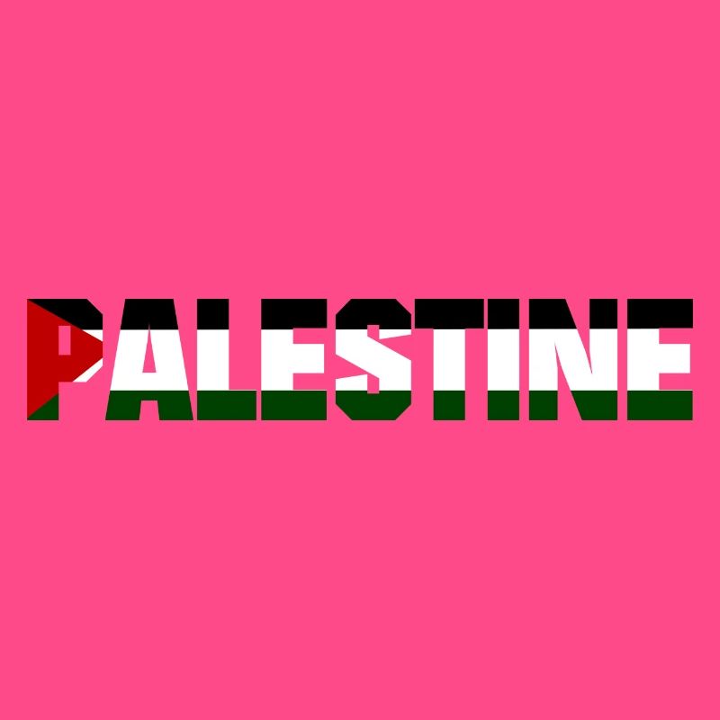 Drapeau de conception de lettrage de la Palestine