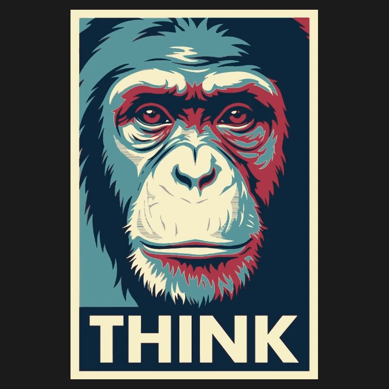 Affiche pop art Monkey Thinking