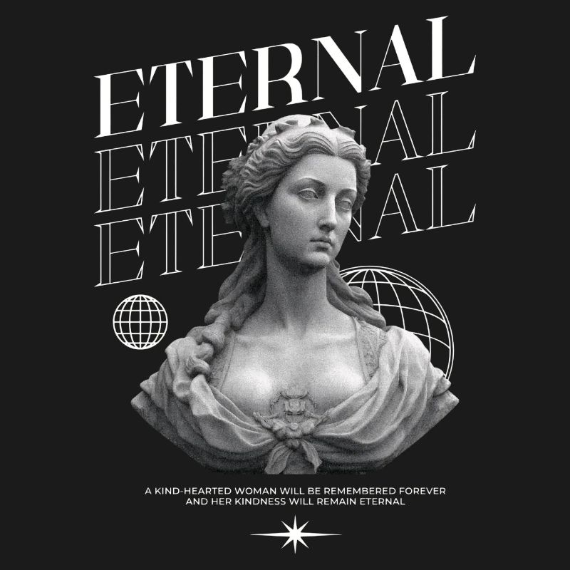 Bonté éternelle : Statue, collage globe
