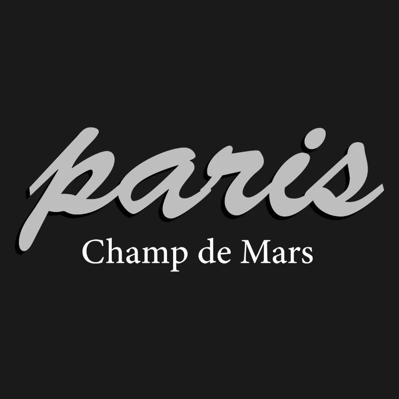 Paris Champ de Mars Vintage Script