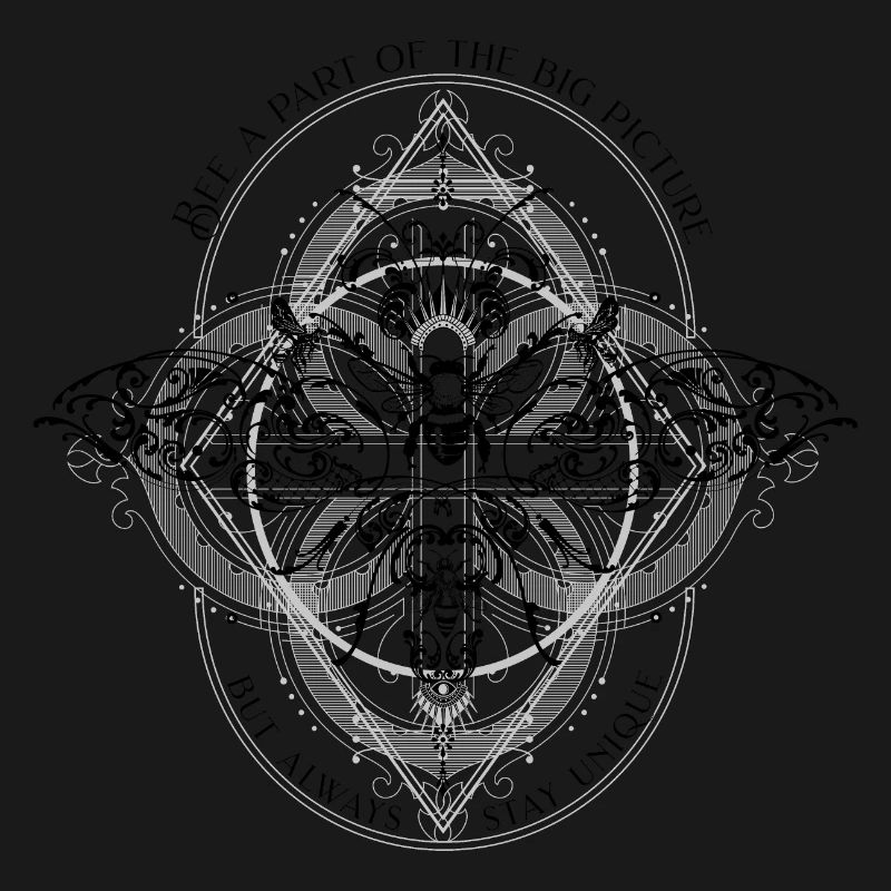 Bee psychedelic geometry pattern cool saying