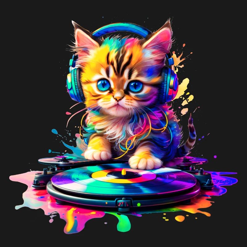 Kätzchen DJ - Regenbogen 2