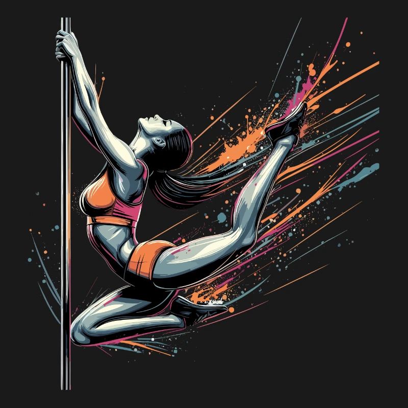 Pole Dance Dynamik Farben Geschenk