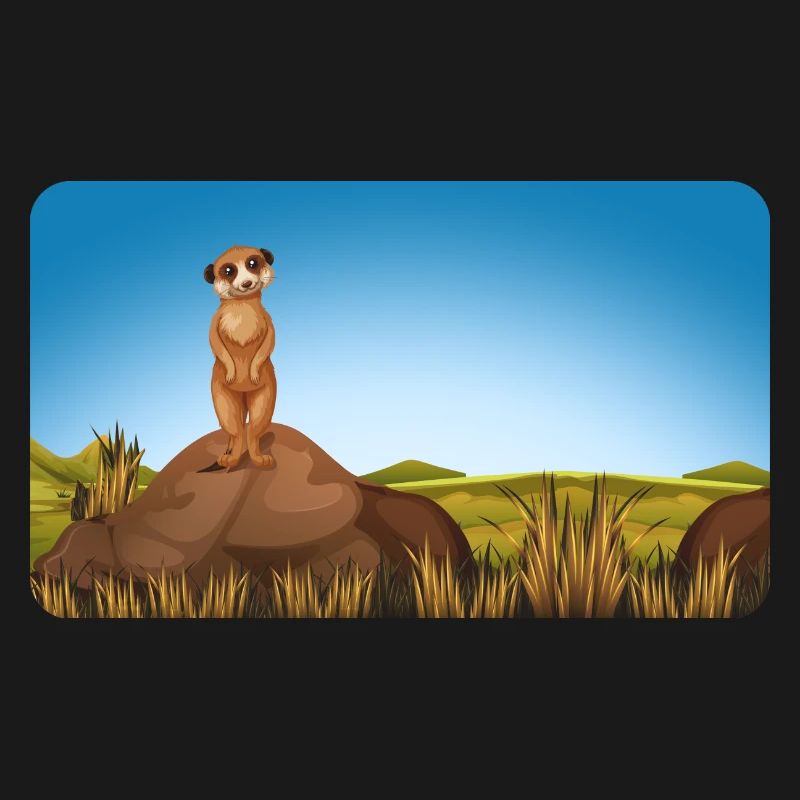 Meerkat on mound | customizable