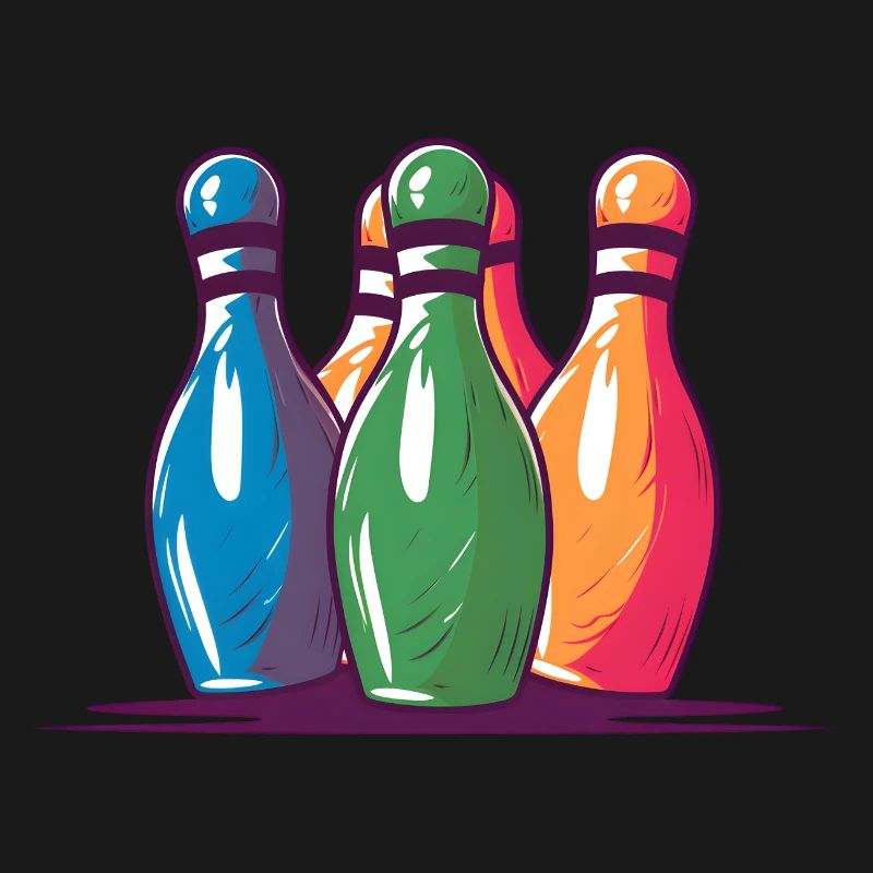 Bowling Pins Comic Style