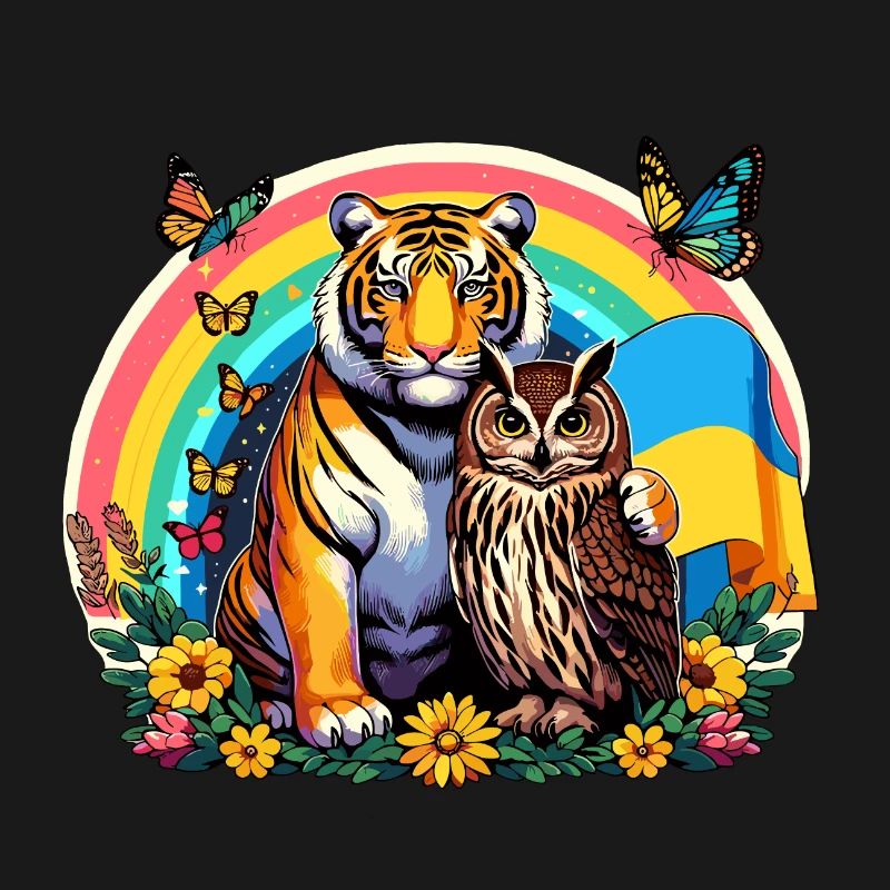 Tiger Eule Regenbogen