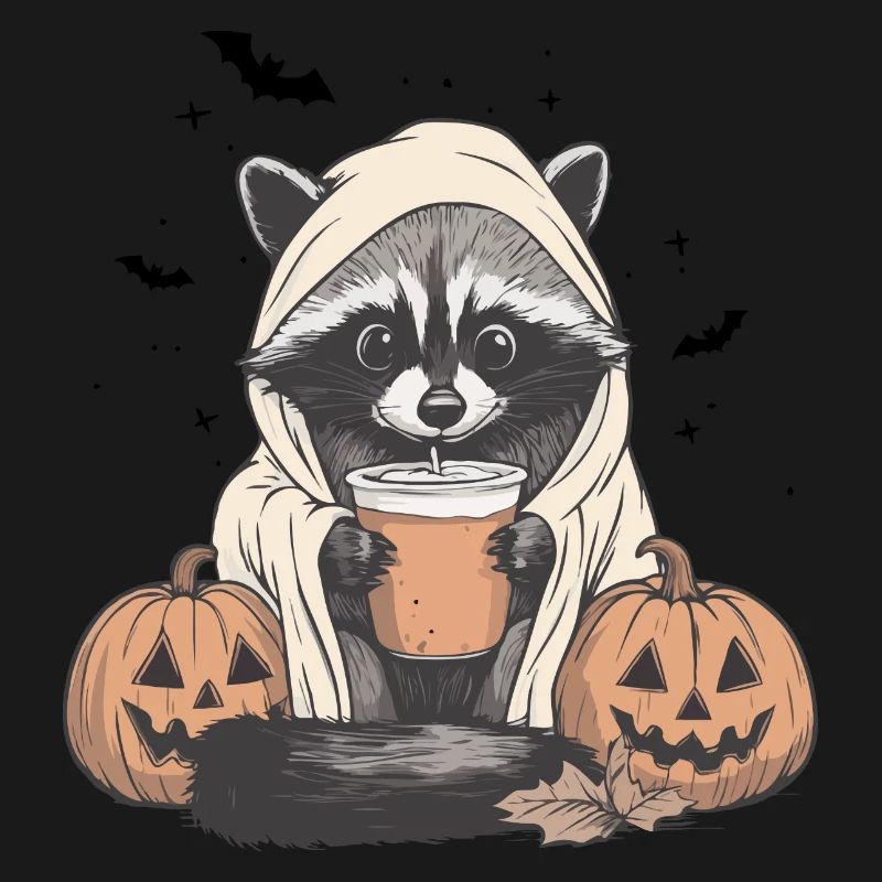 Halloween Pullover, Waschbär Halloween, Geschenk
