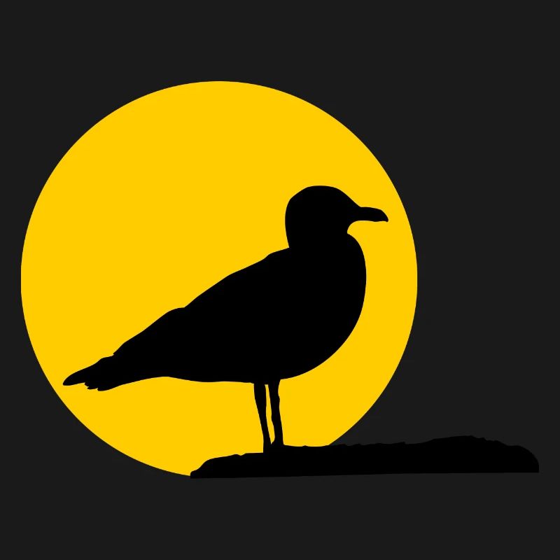Mouette devant le soleil