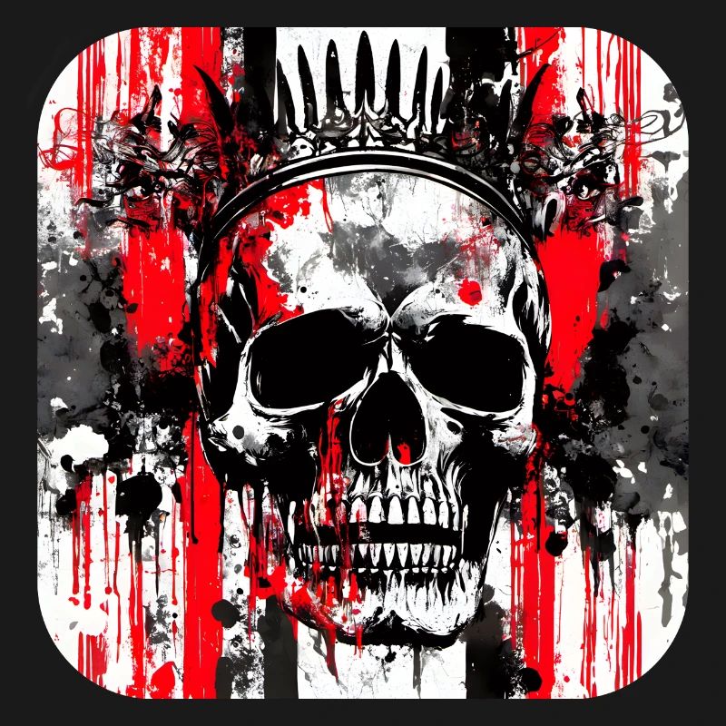 Crown Head Graffiti Skull