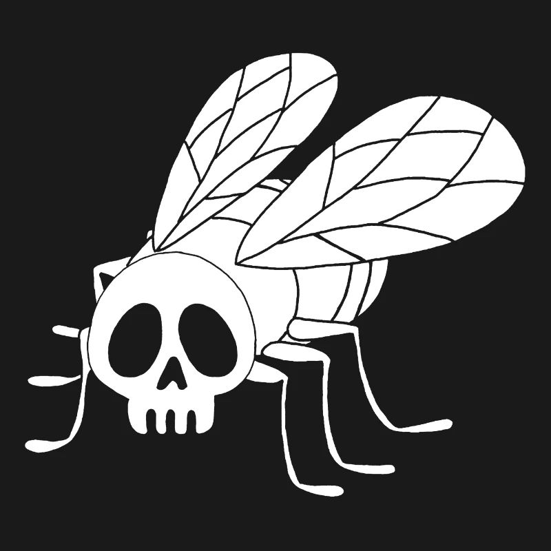 Crâne de mouche (blanc)