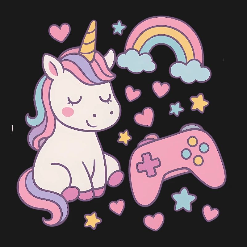 Super süßes Einhorn mit Gaming-Feeling
