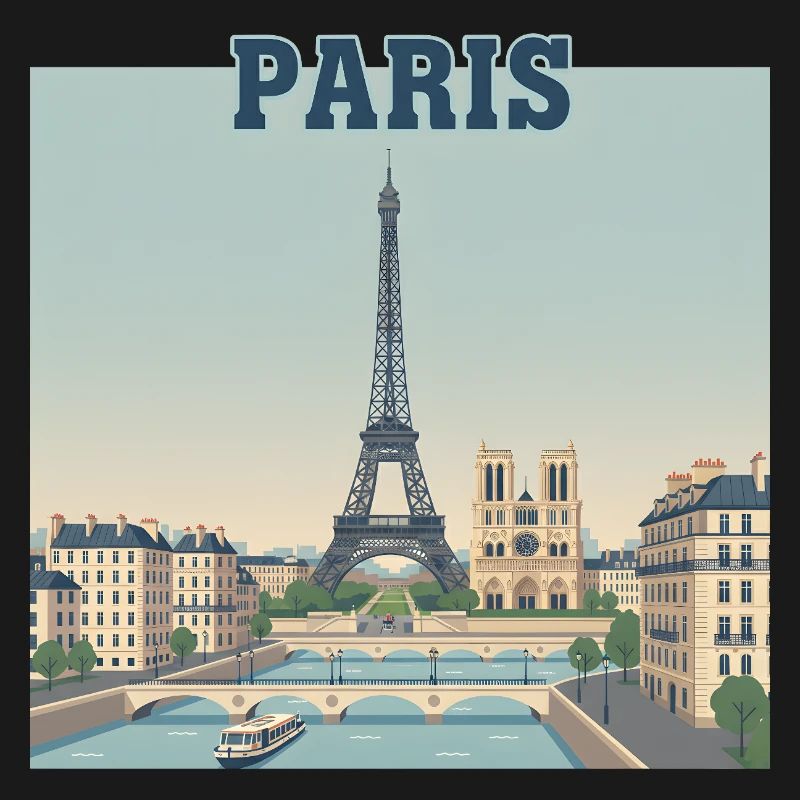 Imprimé Eiffel de la Skyline de Paris