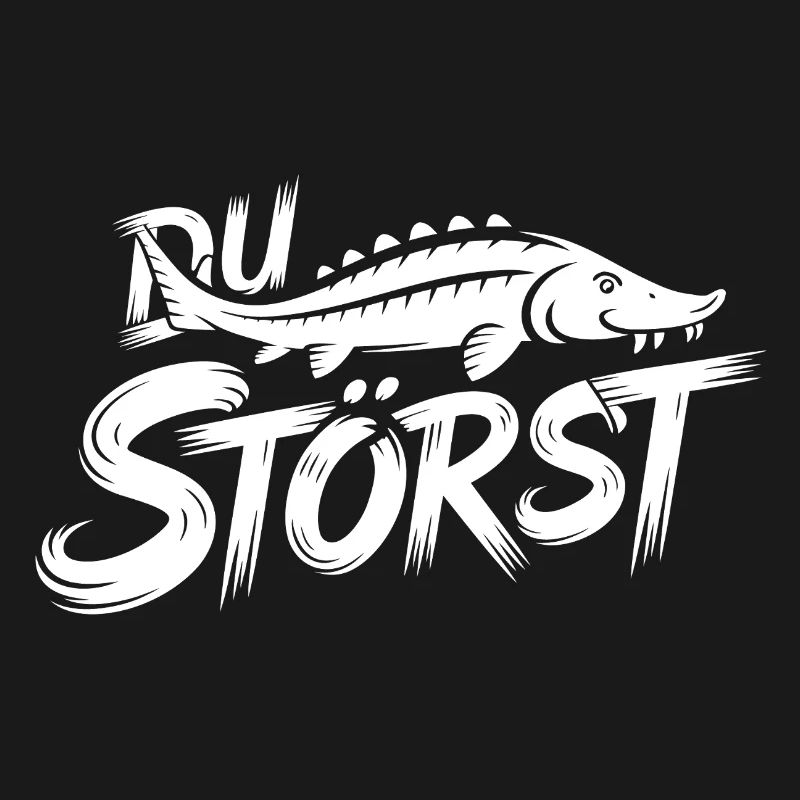 Sturgeon Sterlet Graffiti Pattern